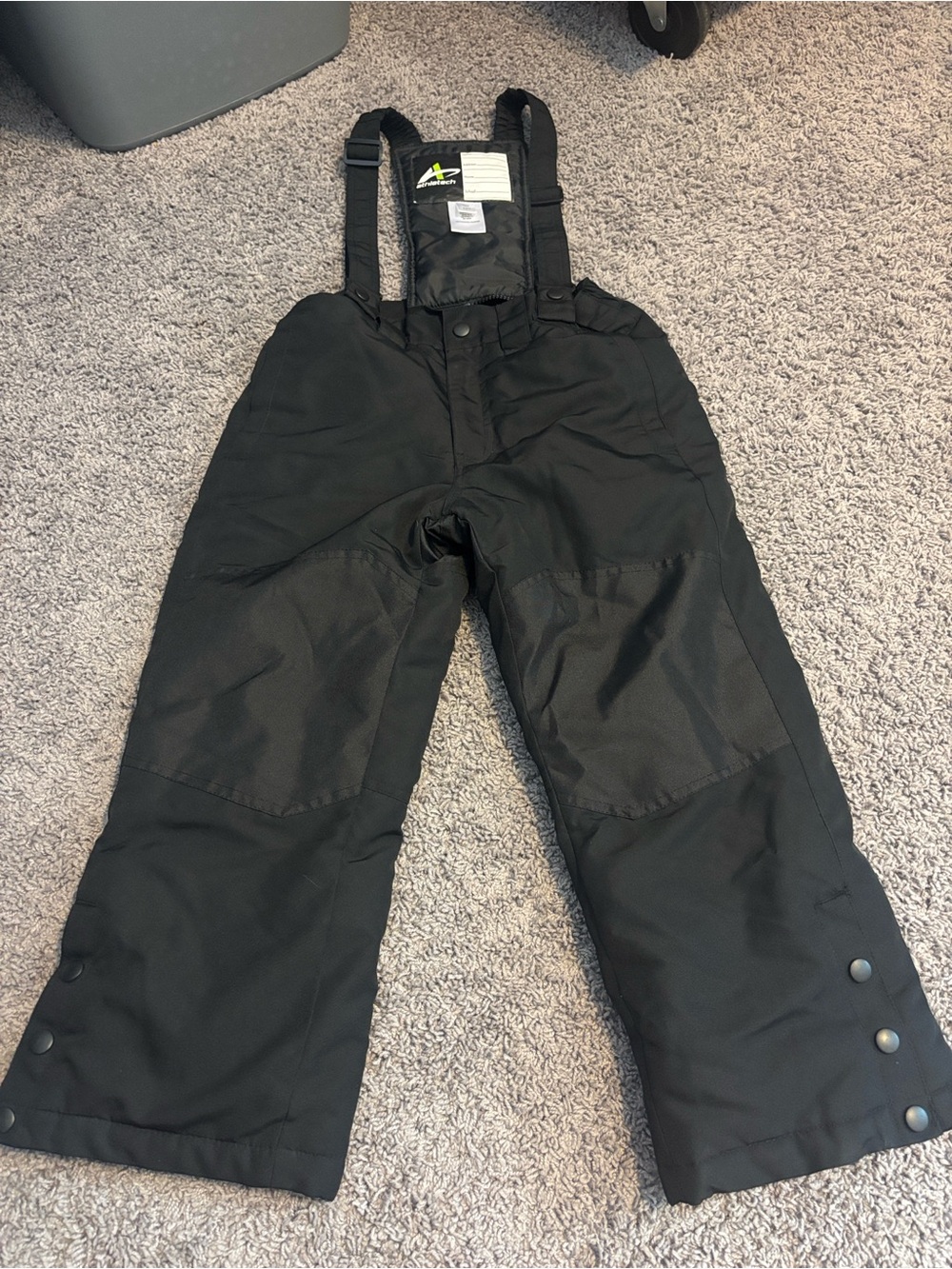 Athletech Black Kids Snow Overalls